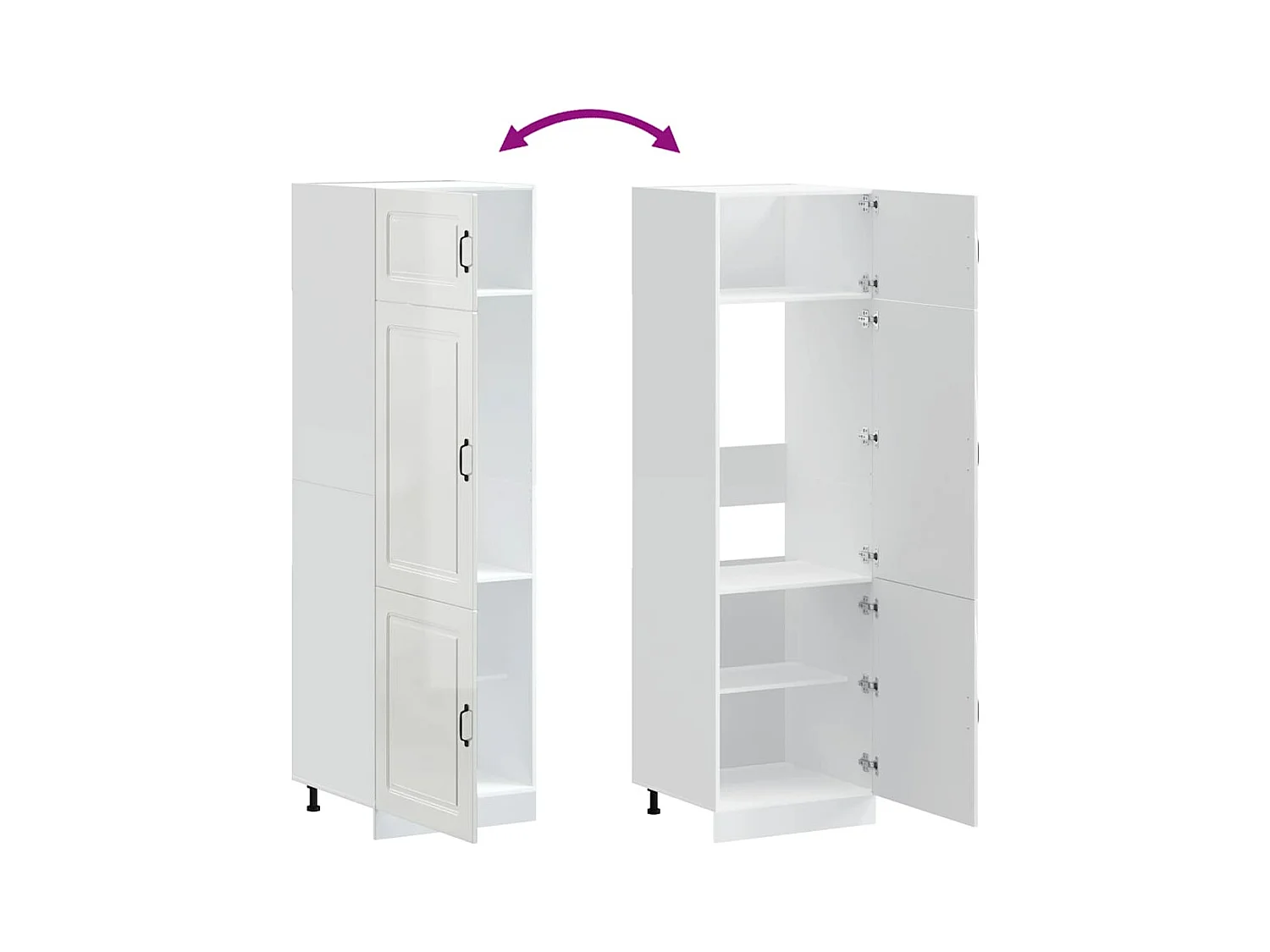 Mobile da cucina in legno ingegnerizzato bianco lucido