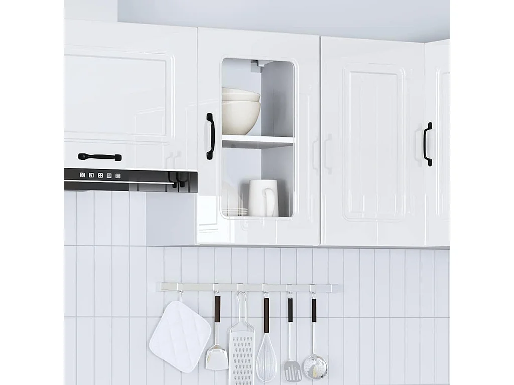 Armario de pared de cocina con puerta de cristal