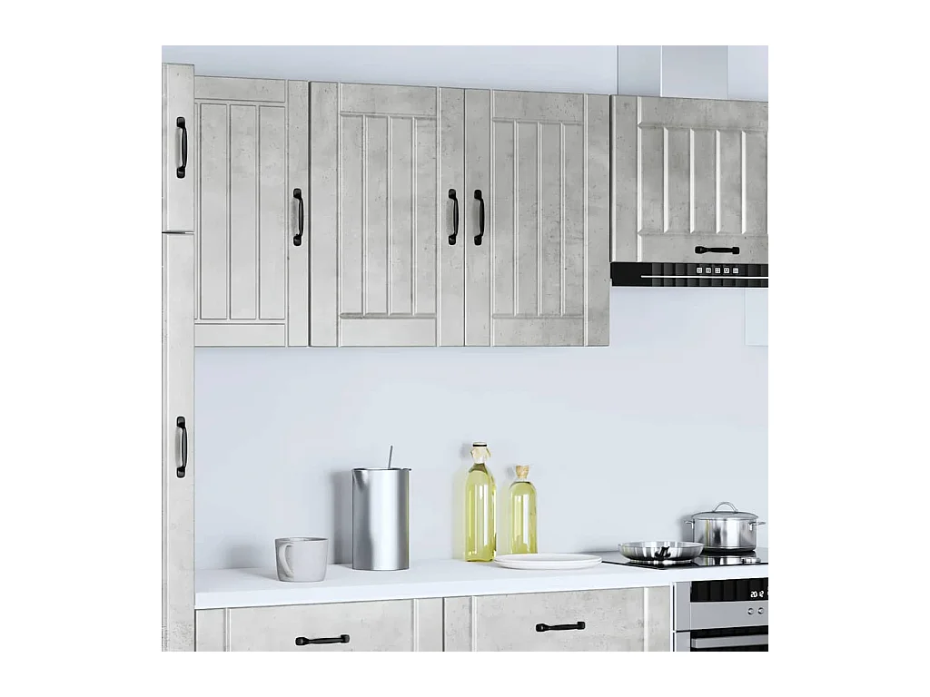 Mobile da cucina in legno ingegnerizzato grigio cemento