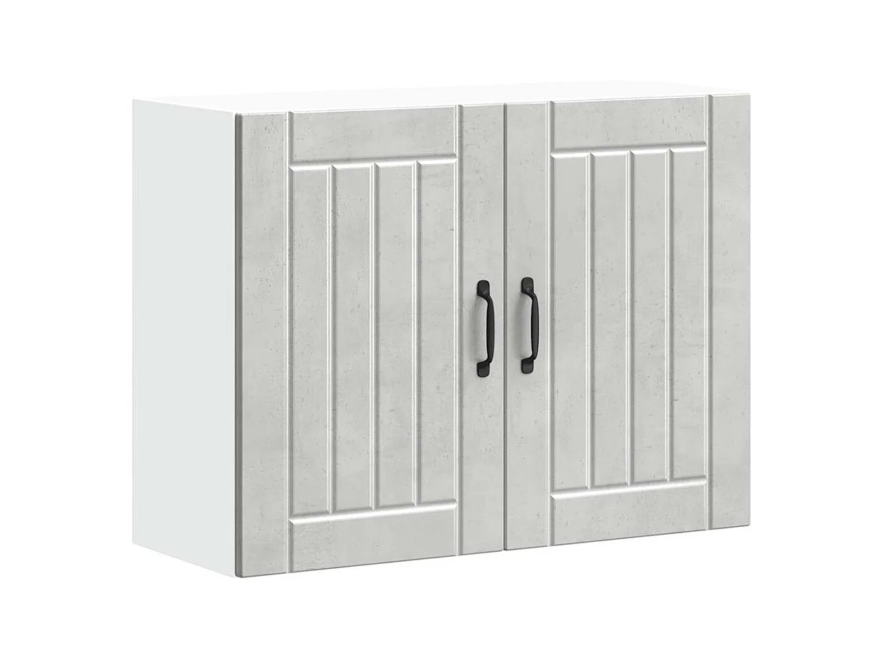 Armoire murale de cuisine gris béton bois ingénierie