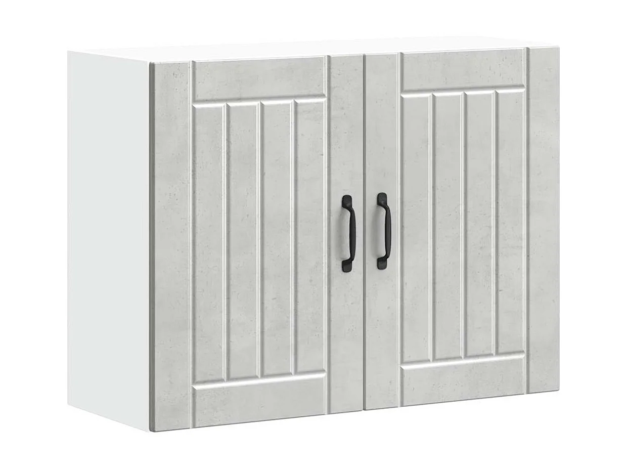 keukenwandkast betongrijs bewerkt hout