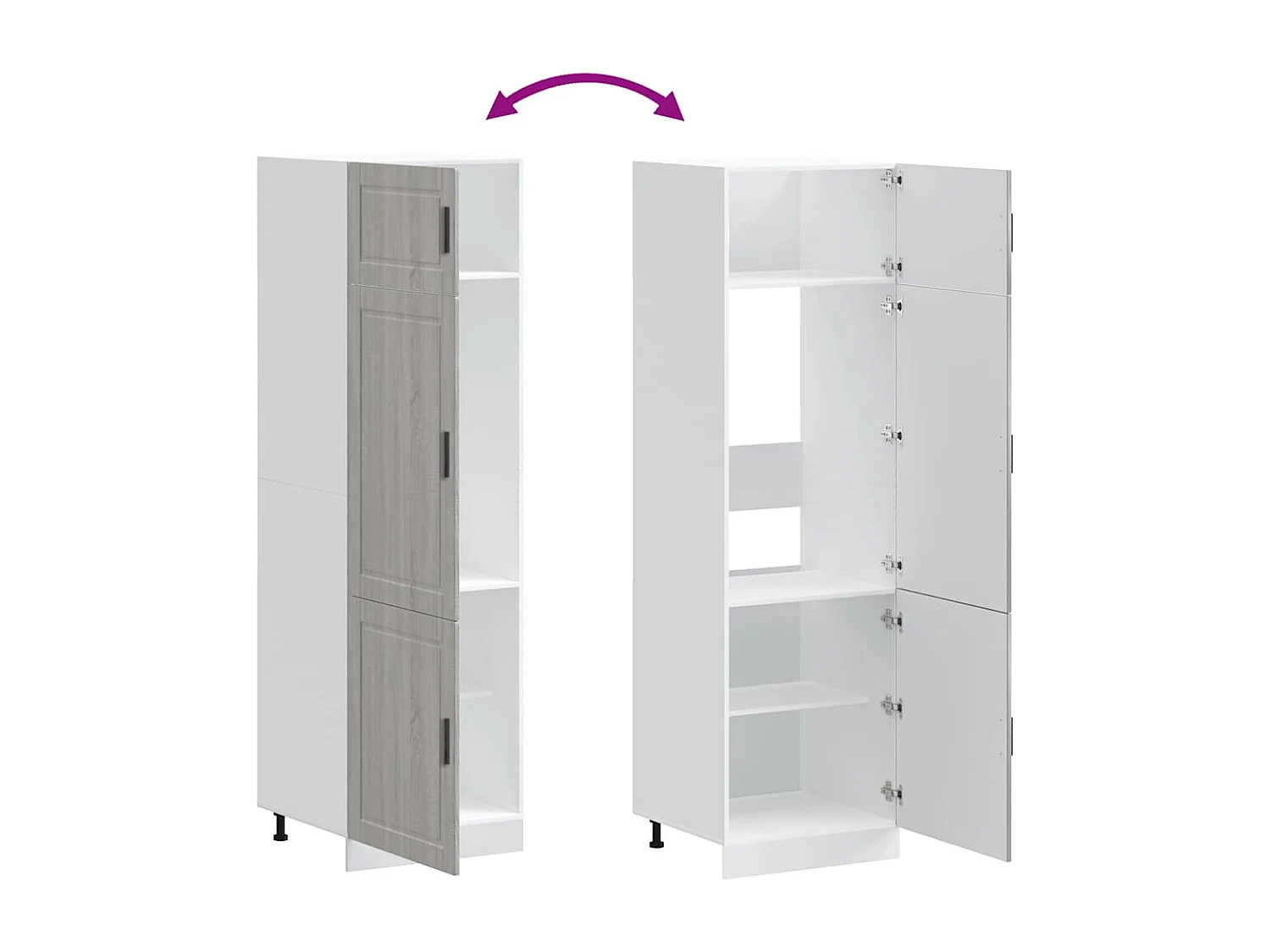 Armoire de cuisine sonoma gris bois d'ingénierie