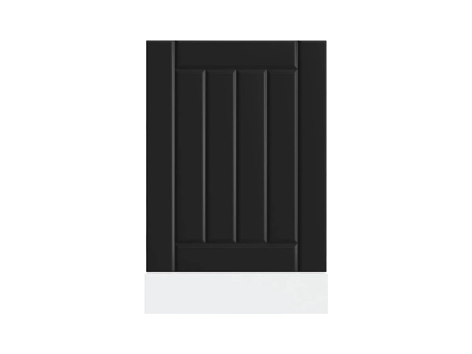 Geschirrspülerblende aus schwarzem Holzwerkstoff