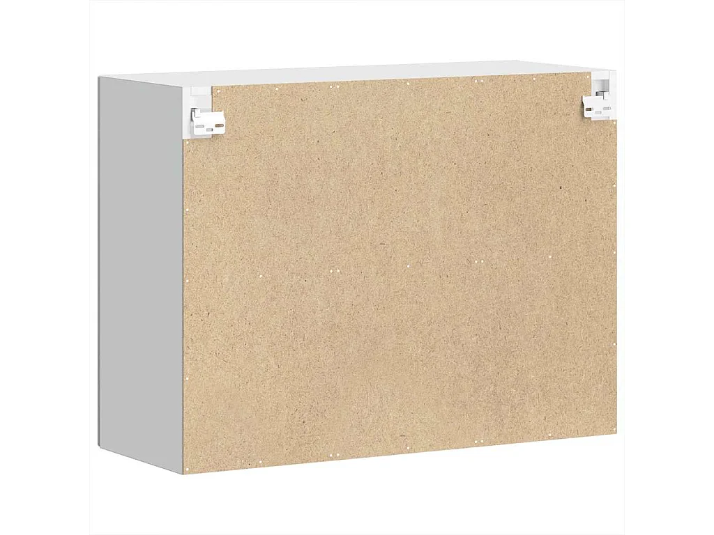 Armoire murale de cuisine avec porte en verre gris béton