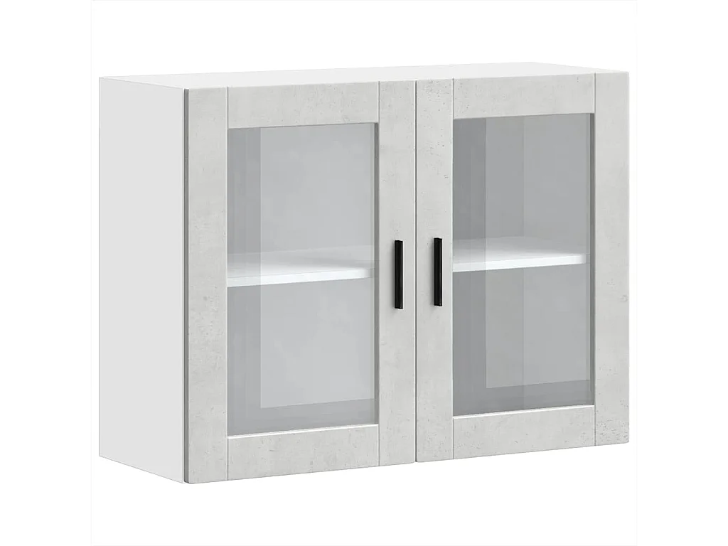 Keukenwandkast met glazen deur betongrijs