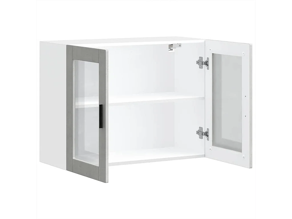 Keukenwandkast met glazen deur betongrijs