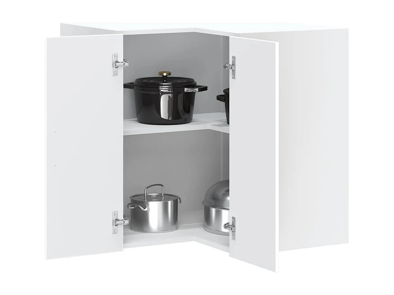 Armoire murale d'angle de cuisine blanc bois ingénierie