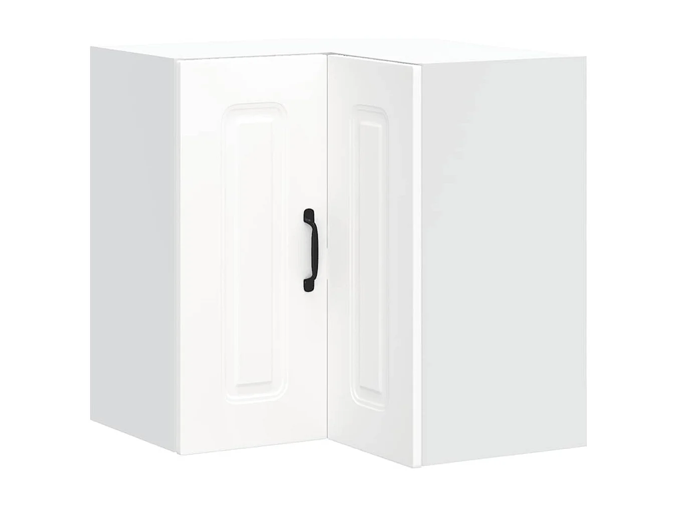 Armoire murale d'angle de cuisine blanc bois ingénierie