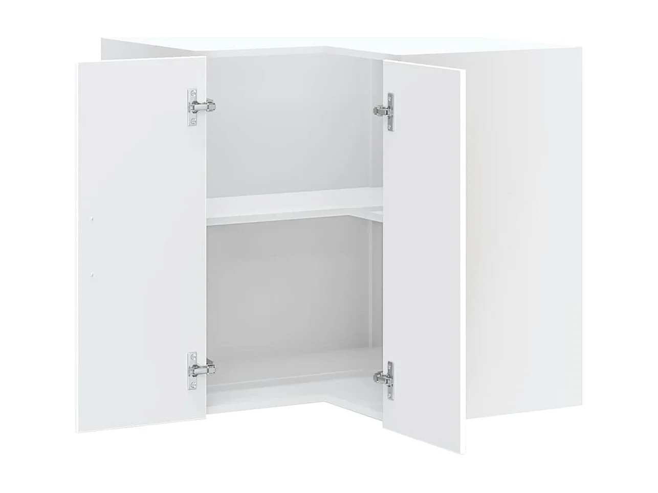 Armoire murale d'angle de cuisine blanc bois ingénierie