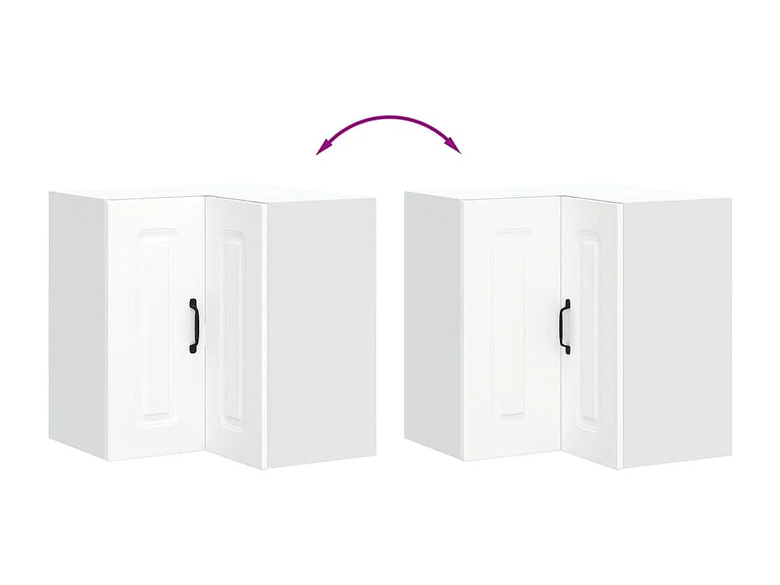 Armoire murale d'angle de cuisine blanc bois ingénierie