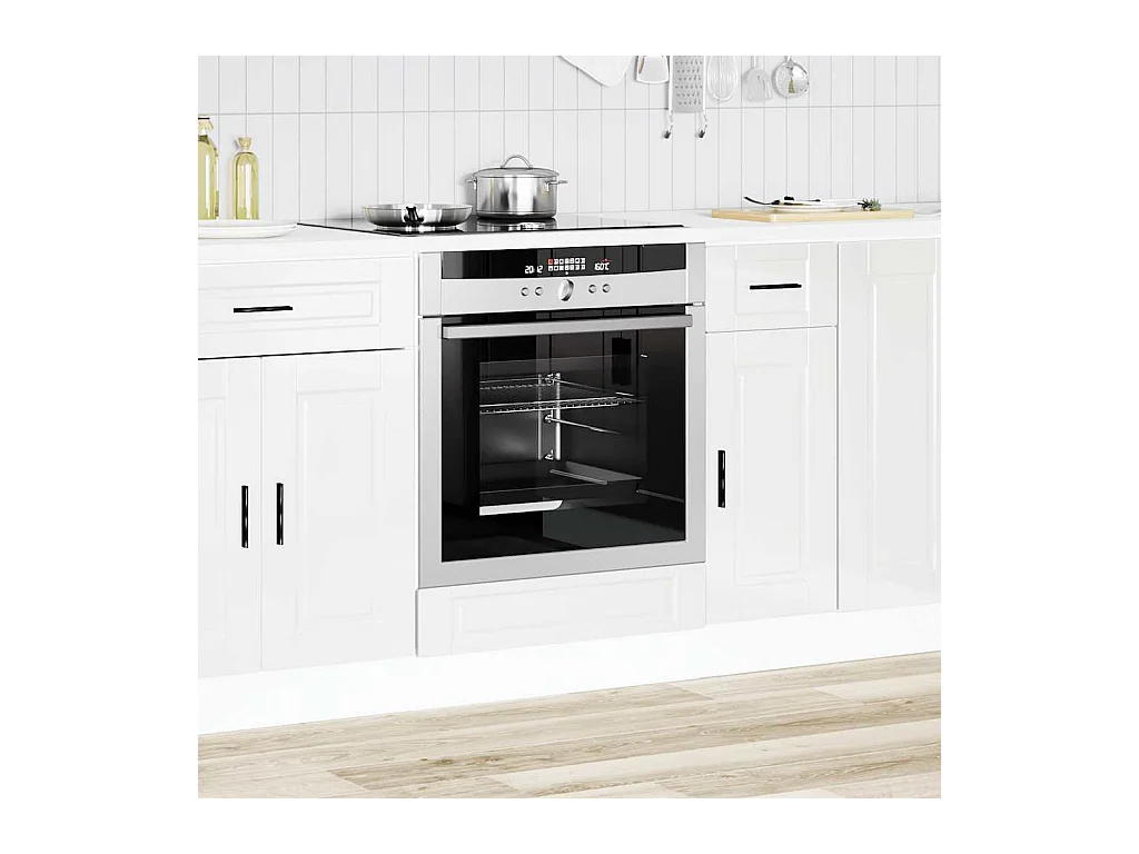 Armoire à four blanc brillant bois d'ingénierie