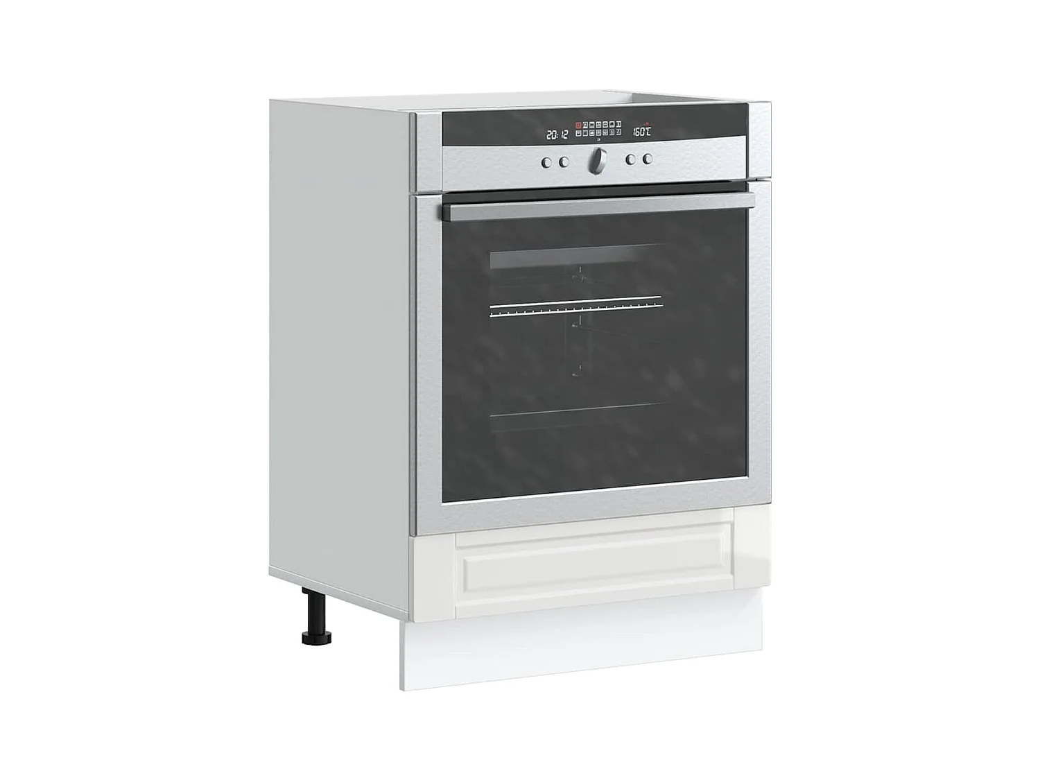 ovenkast in wit hoogglans bewerkt hout