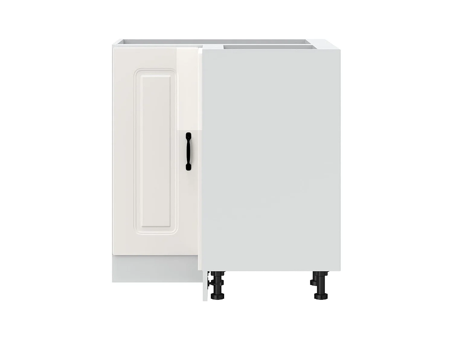 Armoire d'angle de cuisine blanc brillant