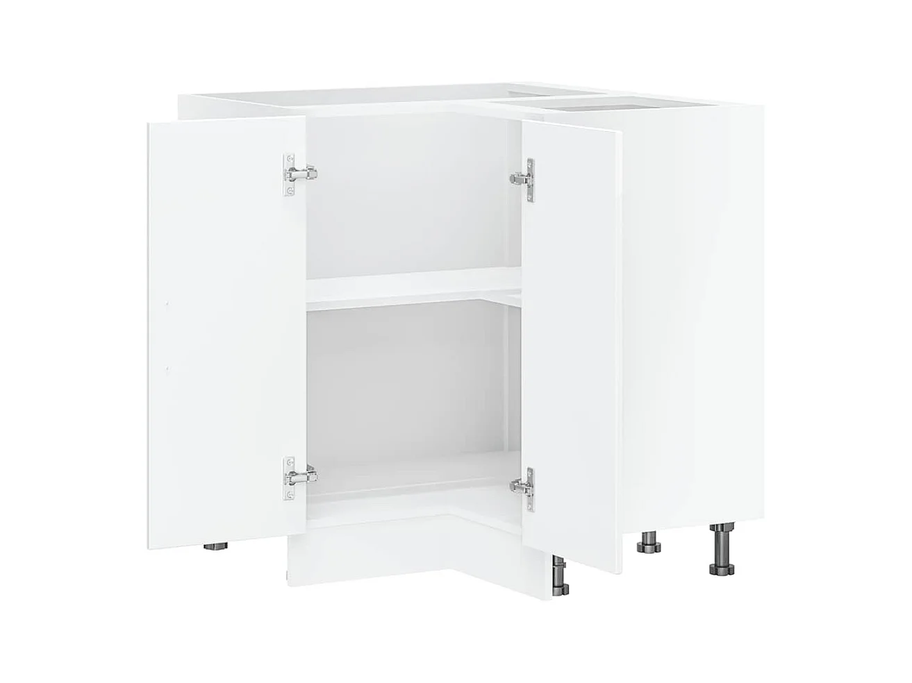 Armoire d'angle de cuisine blanc brillant