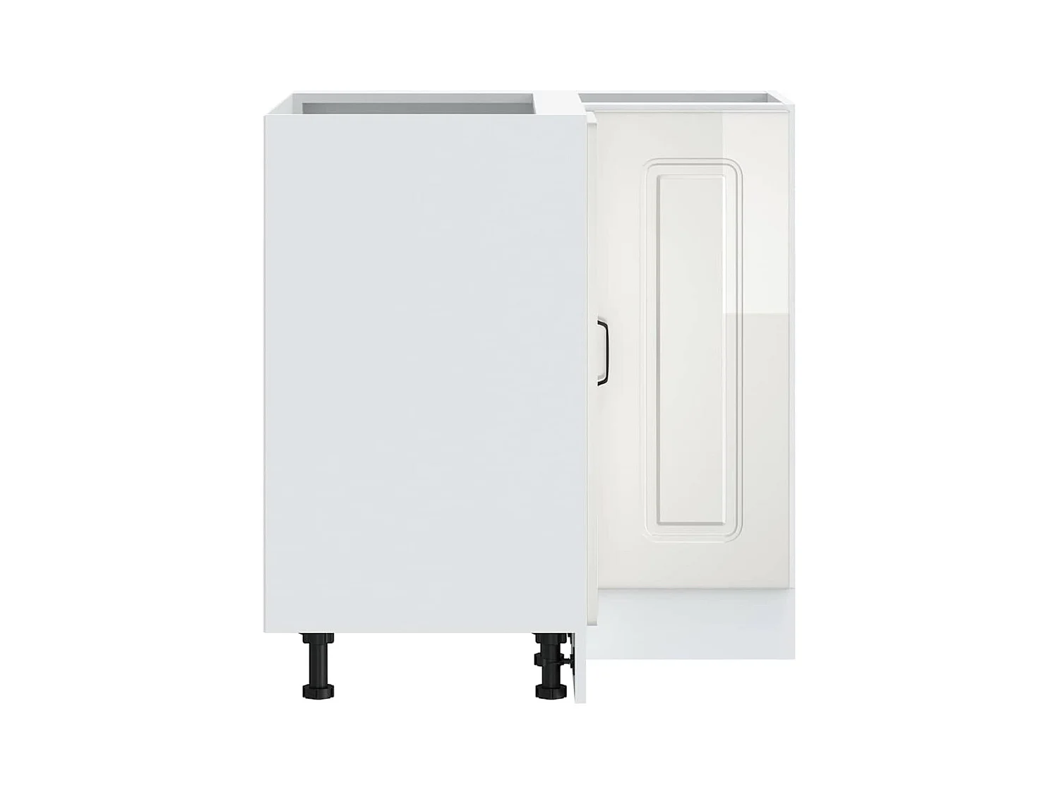 Armoire d'angle de cuisine blanc brillant