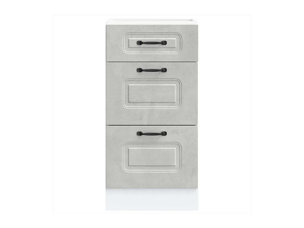 Armoire de cuisine gris béton bois d'ingénierie