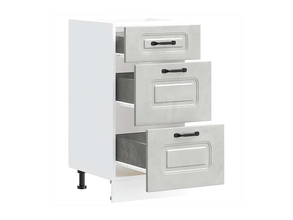 Armoire de cuisine gris béton bois d'ingénierie