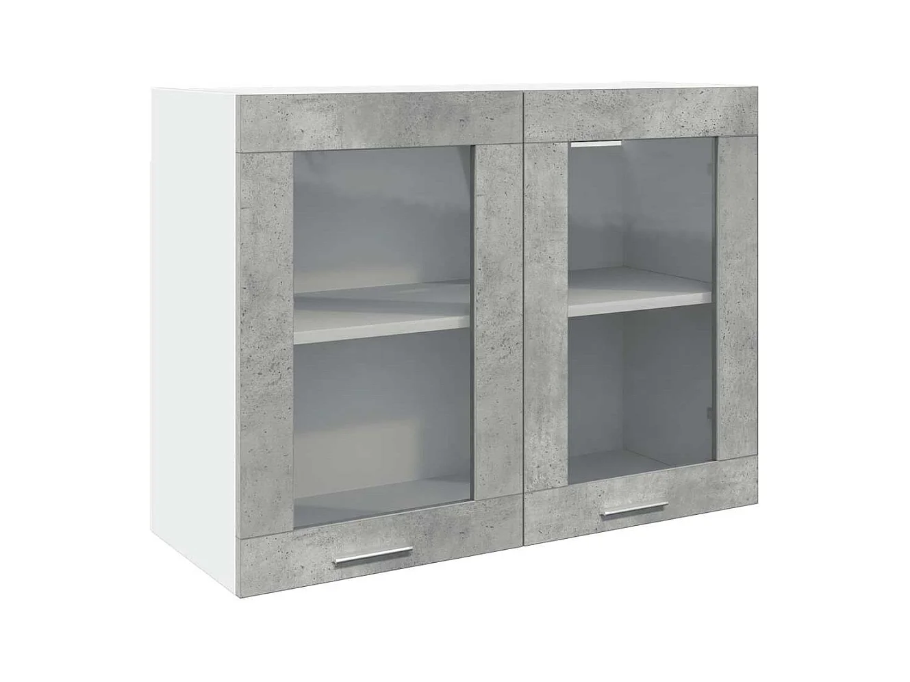 Vetrina sospesa grigio cemento 80x31x60 cm