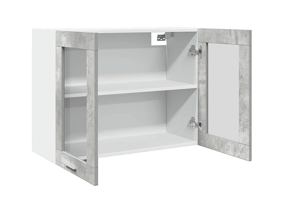 Vetrina sospesa grigio cemento 80x31x60 cm