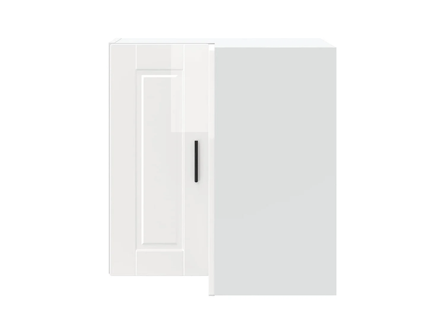 hoogglans witte hoekkeukenkast