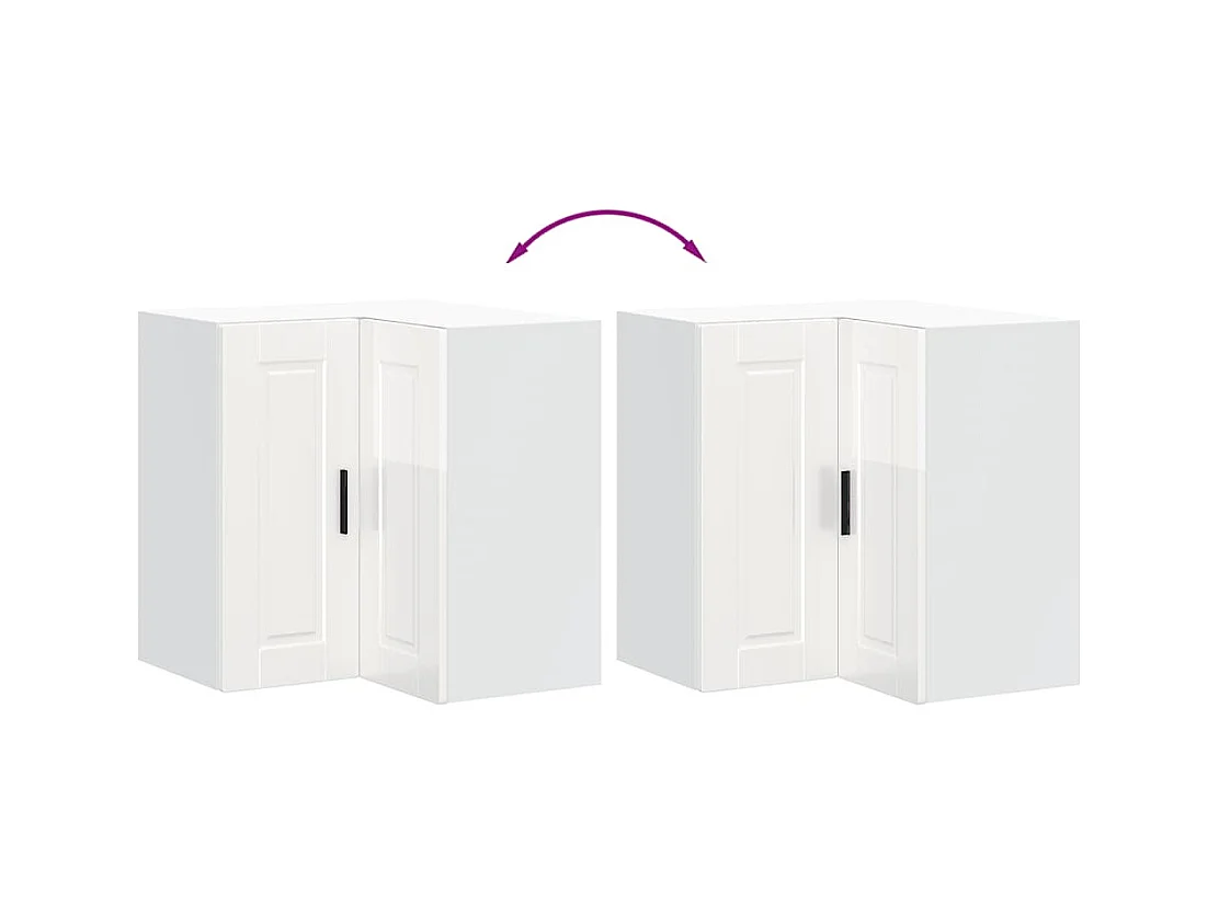 hoogglans witte hoekkeukenkast