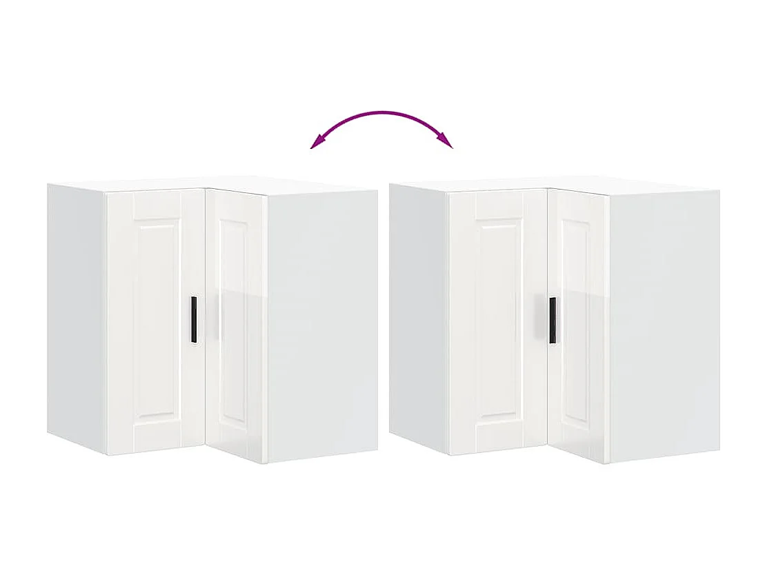 Mueble de cocina de esquina blanco de alto brillo Porto