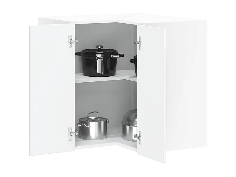 Armoire murale d'angle de cuisine blanc brillant