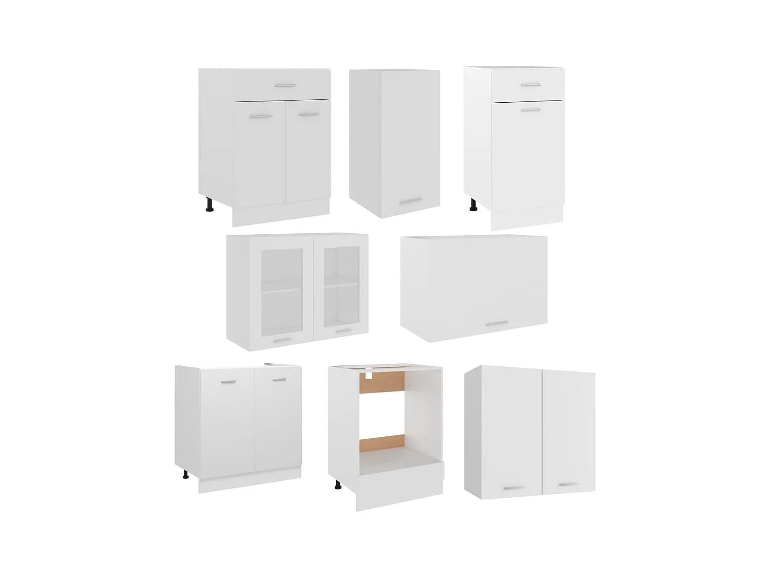 Ensemble de meubles de cuisine 8 pcs Blanc Aggloméré