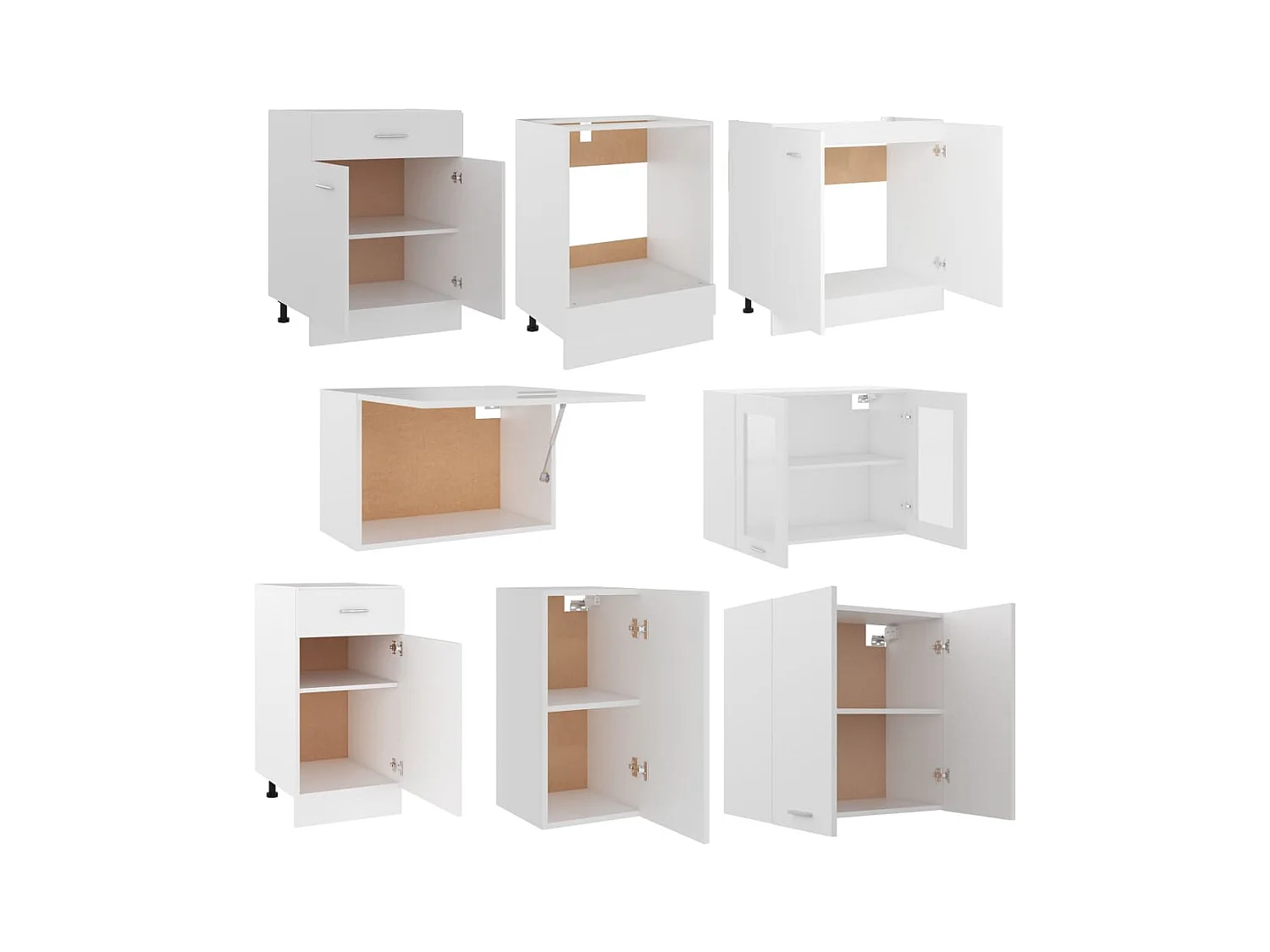 Ensemble de meubles de cuisine 8 pcs Blanc Aggloméré