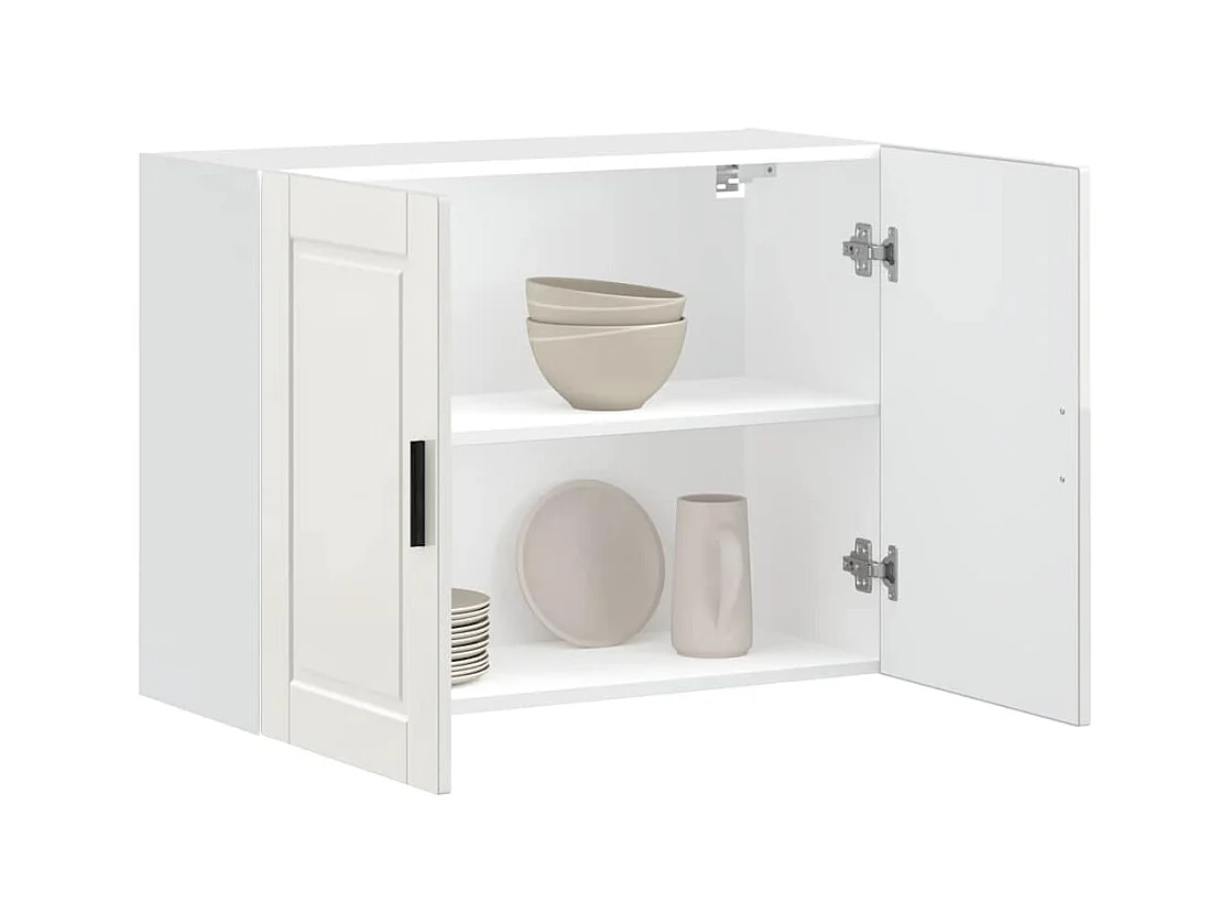 Armoire murale de cuisine blanc brillant bois ingénierie