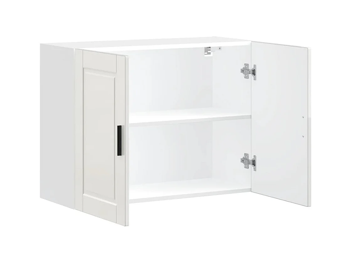 Armoire murale de cuisine blanc brillant bois ingénierie