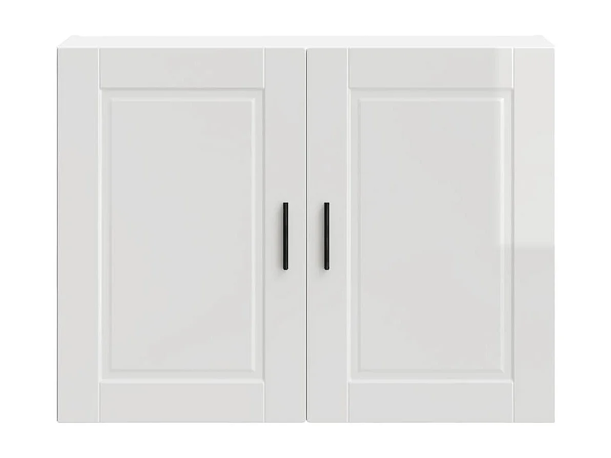Armoire murale de cuisine blanc brillant bois ingénierie
