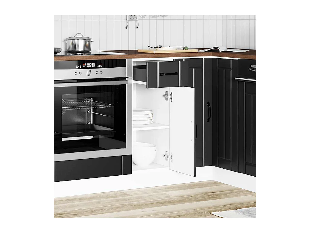 Armoire de cuisine noir bois d'ingénierie