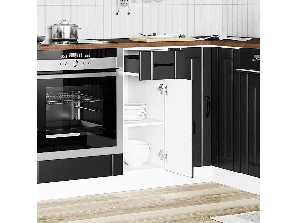 Armoire de cuisine noir bois d'ingénierie