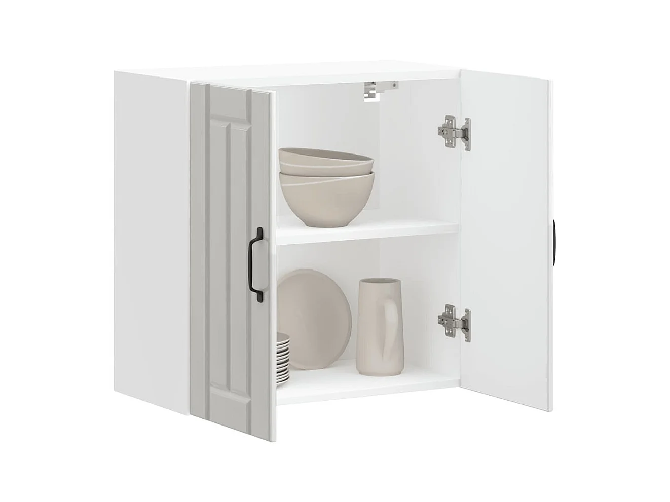 Armoire murale de cuisine blanc brillant bois ingénierie