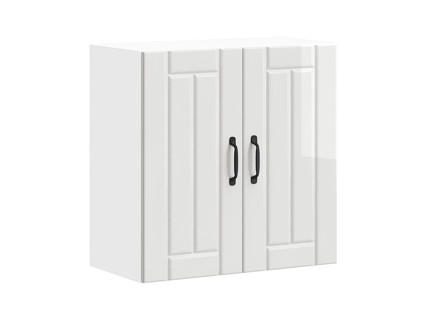 Armoire murale de cuisine blanc brillant bois ingénierie