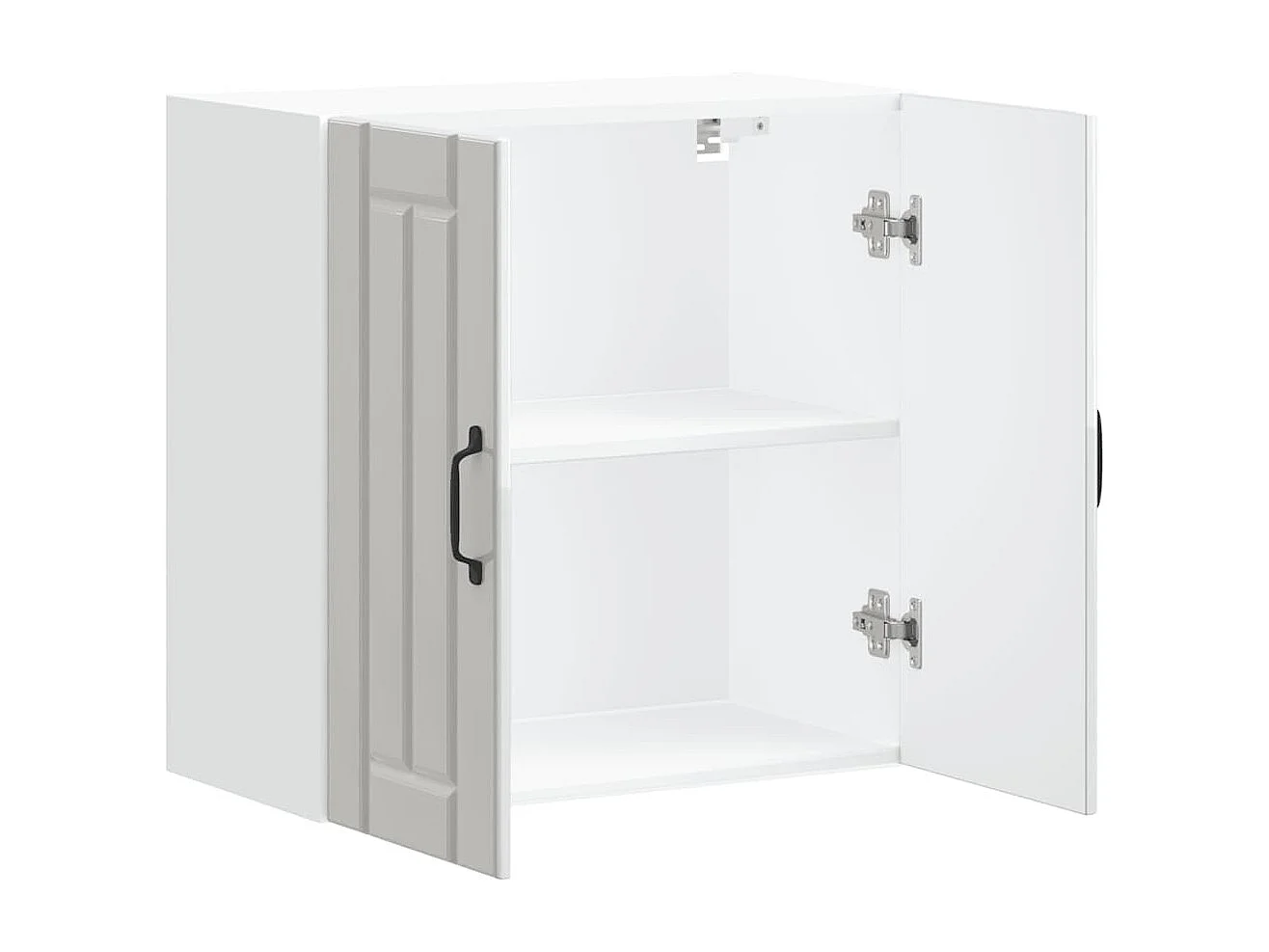 Mueble de cocina de pared de madera de ingeniería blanca brillante