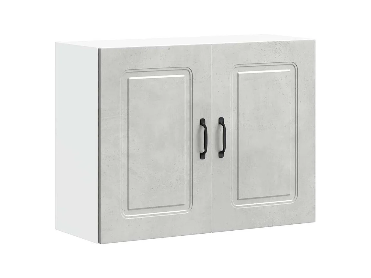 Armoire murale de cuisine gris béton bois d'ingénierie