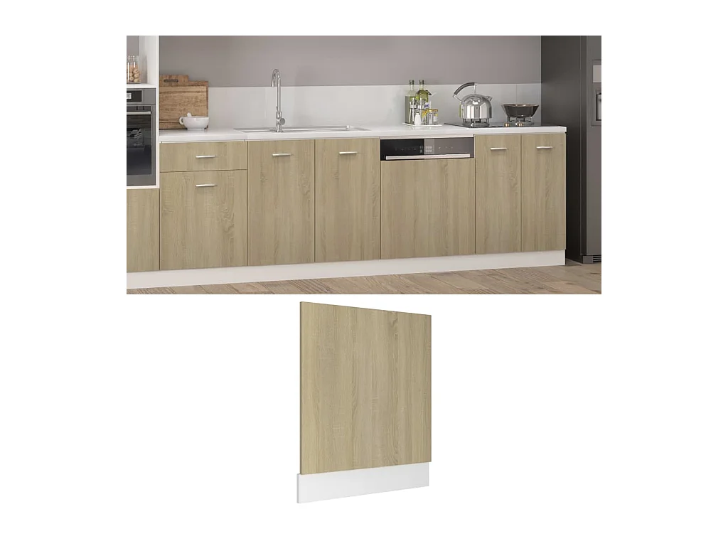 Panneau de lave-vaisselle Chêne sonoma 59,5x3x67 cm