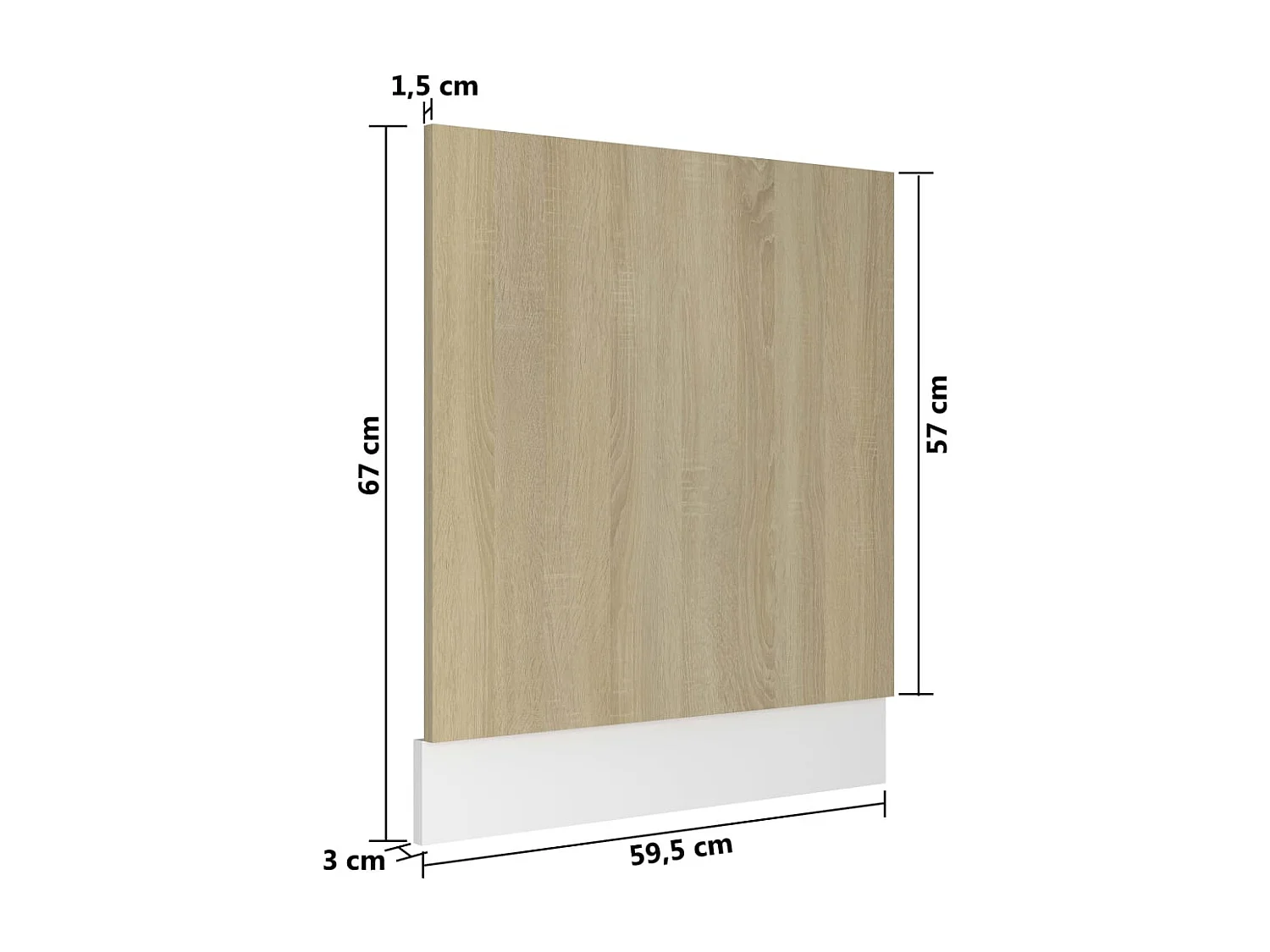 Vaatwasserpaneel Sonoma eiken 59,5x3x67 cm