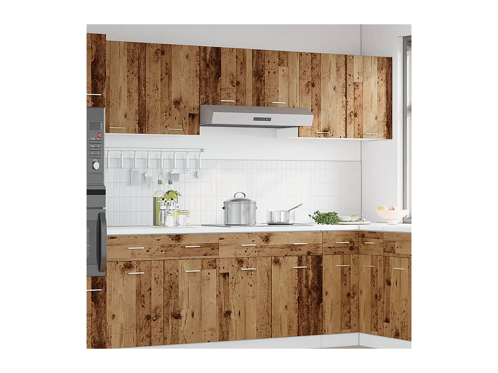 Mobiletto pensile "Lyon", legno vecchio, 80x31x60 cm