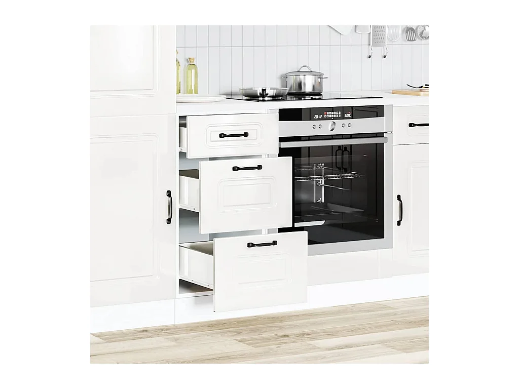 Mobile da cucina in legno ingegnerizzato bianco lucido