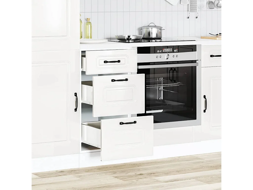 Kalmar keukenkast wit hoogglans bewerkt hout