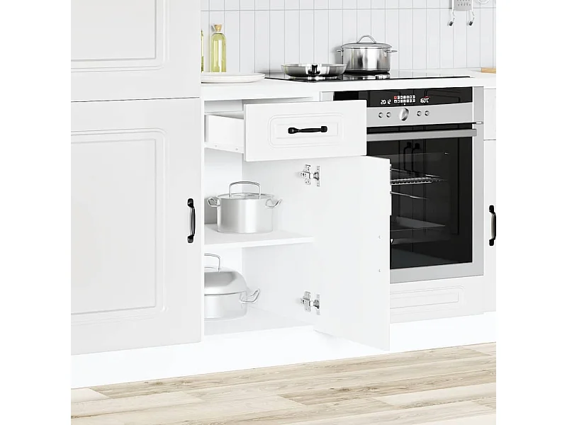 Gabinete de cocina de madera de ingeniería blanca