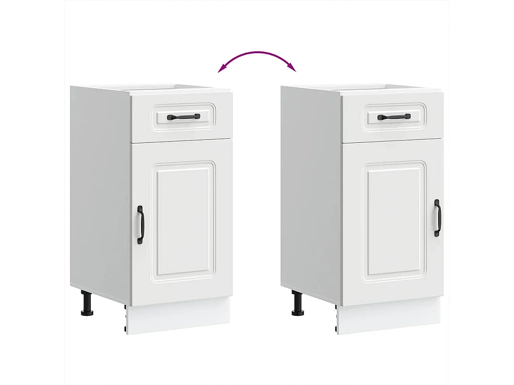 Kalmar witte keukenkast van bewerkt hout