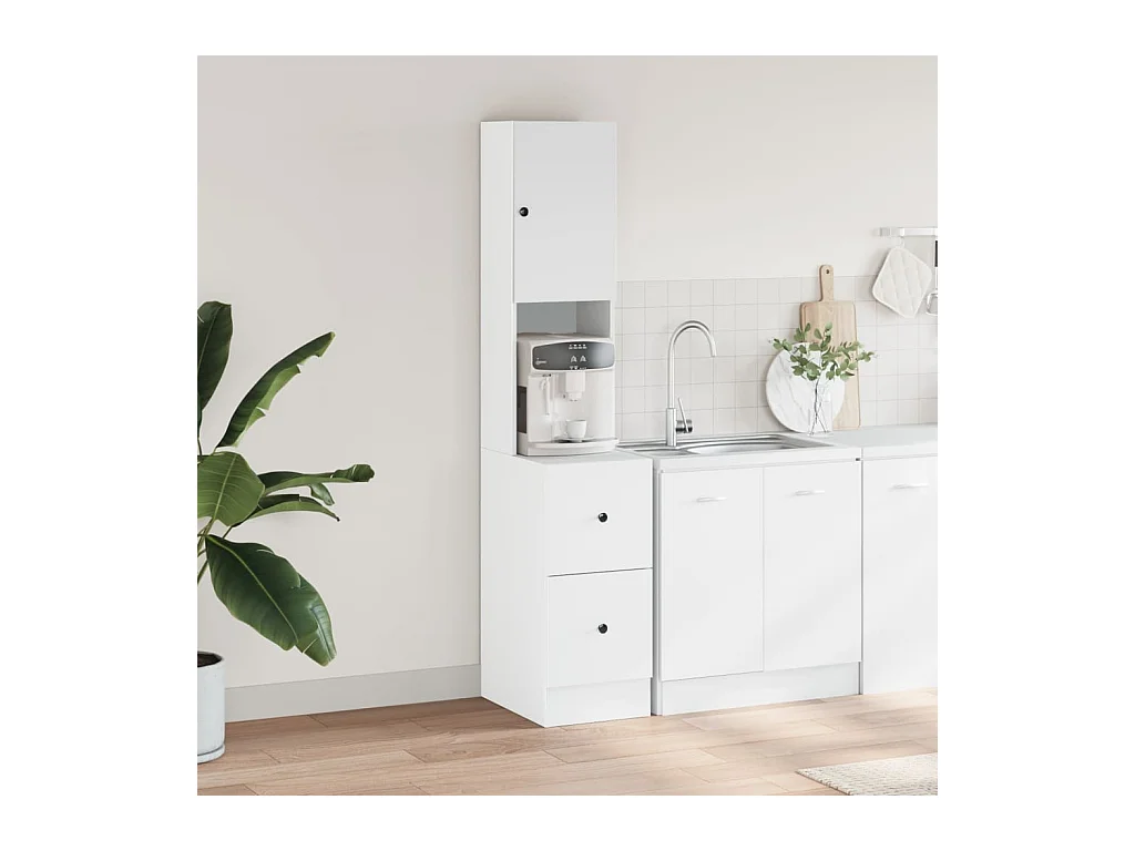 Mueble de cocina blanco 35x50x180 cm madera de ingeniería