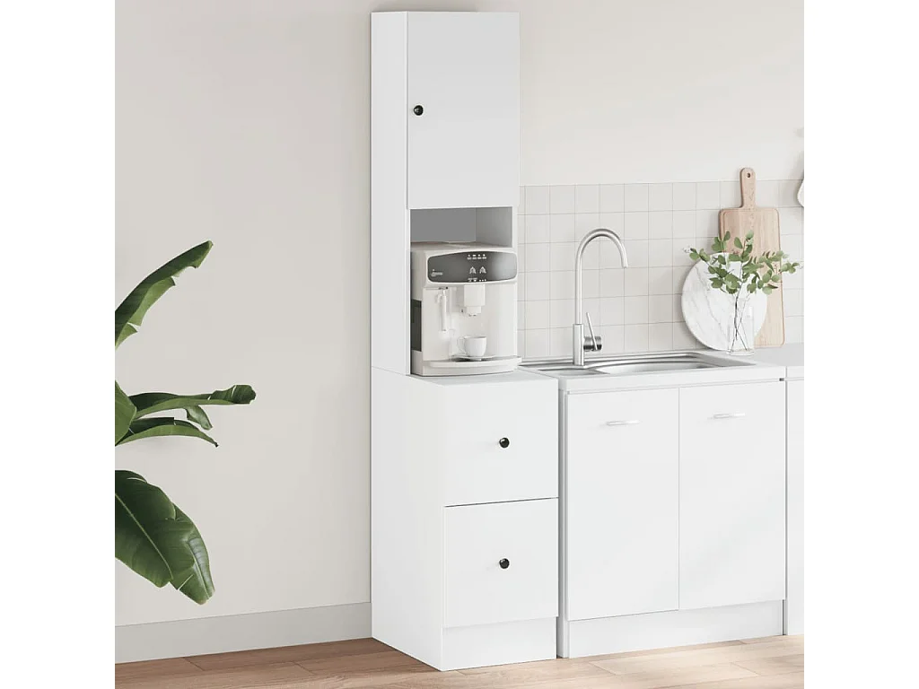 Armoire de cuisine blanc 35x50x180 cm bois d'ingénierie