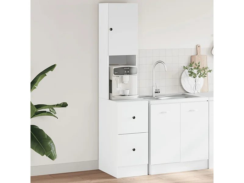 Armoire de cuisine blanc 35x50x180 cm bois d'ingénierie