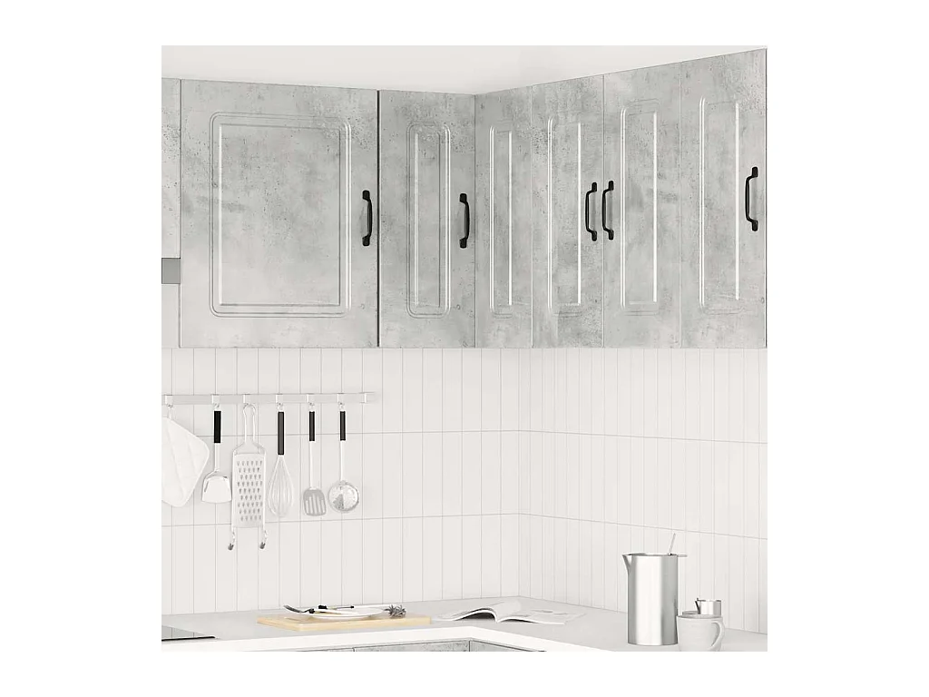 Mobiletto angolare da cucina in cemento grigio