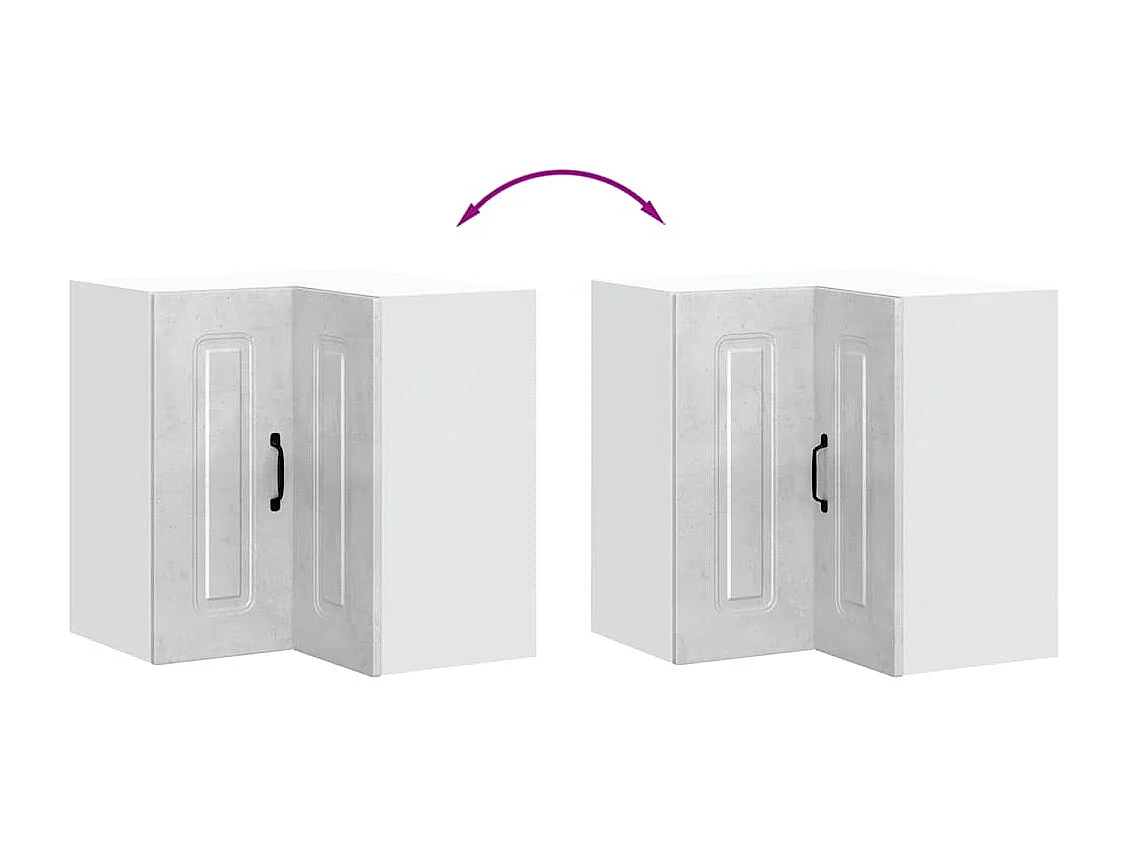 Armoire murale d'angle de cuisine gris béton